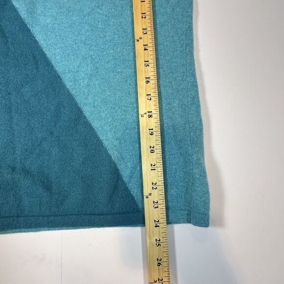 Lauren Hansen 100% Cashmere Sweater Women’s M Blue Colorblock Pullover Soft Knit - Picture 9 of 10